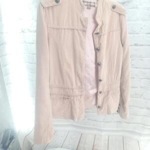Twenty Twenty Cream Military Style Cotton Button Down Size Small Blazer
